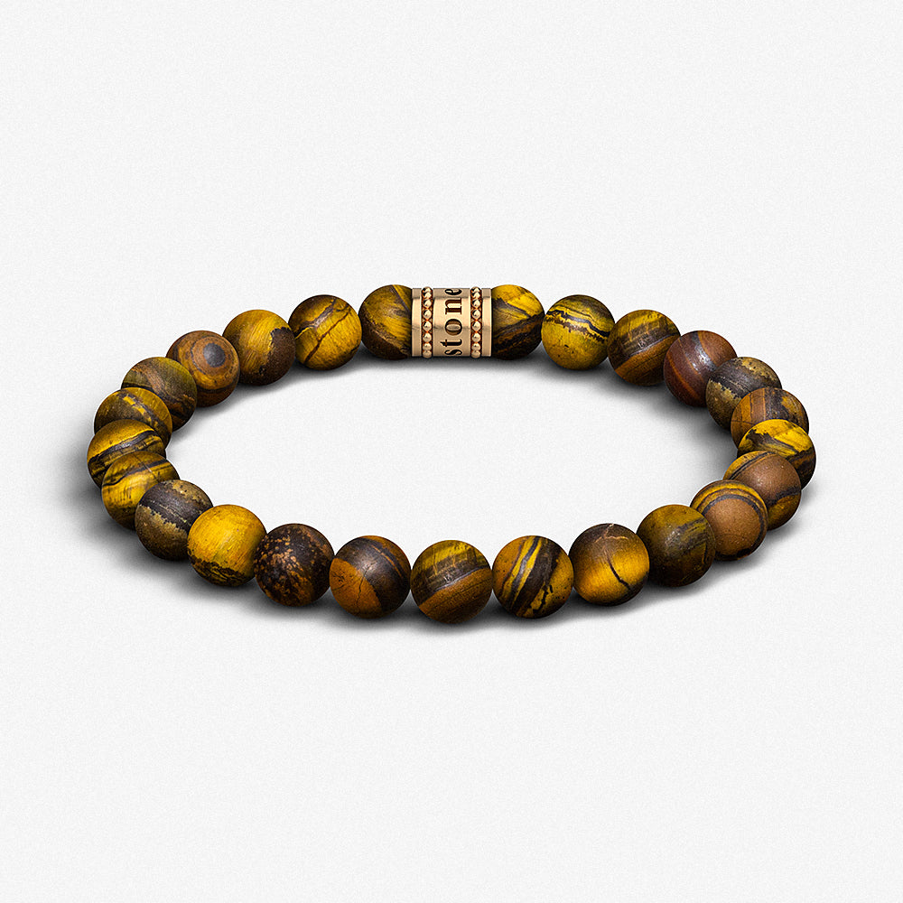 SATYAMANI Natural Energized Original Tiger Eye 8 mm Beads Bracelet With  Hook (Pack of 1 Pc.)