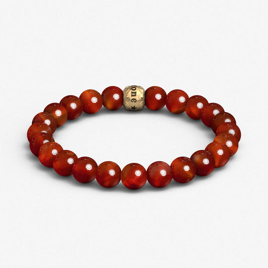 Carnelian Agate & Sterling Silver Bracelet (8mm)