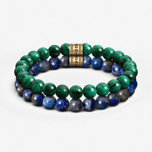 Malachite & Lapis Lazuli Bracelet Stack