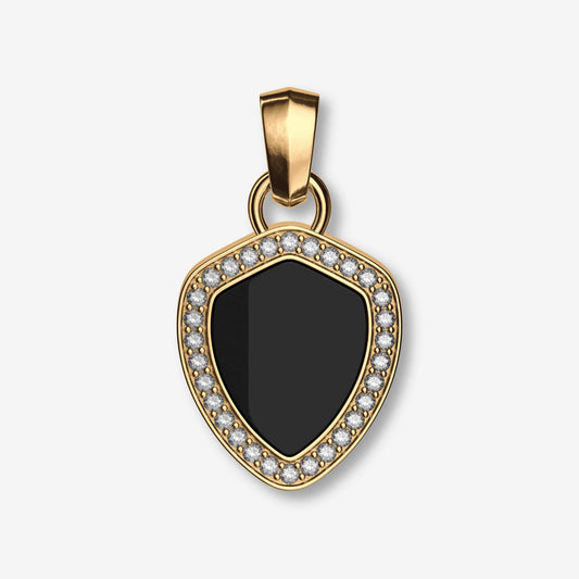 Pendant "Shield" (14k Gold, Onyx)