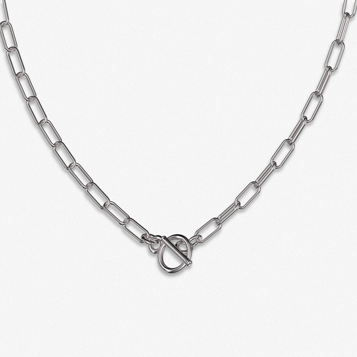 Paperclip Chain Necklace / 925 Sterling Silver