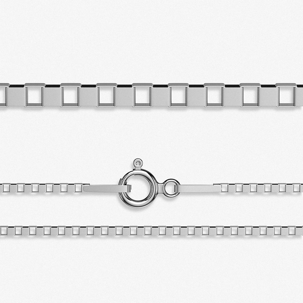 Box Pendant Chain / 925 Sterling Silver