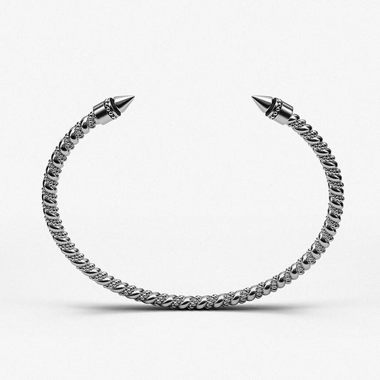 Viking Band Cuff Bracelet / 925 Sterling Silver