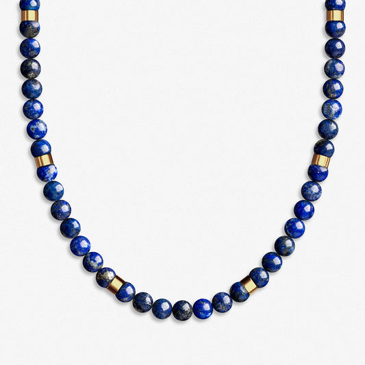 Beaded Necklace / 925 Sterling Silver & Lapis Lazuli