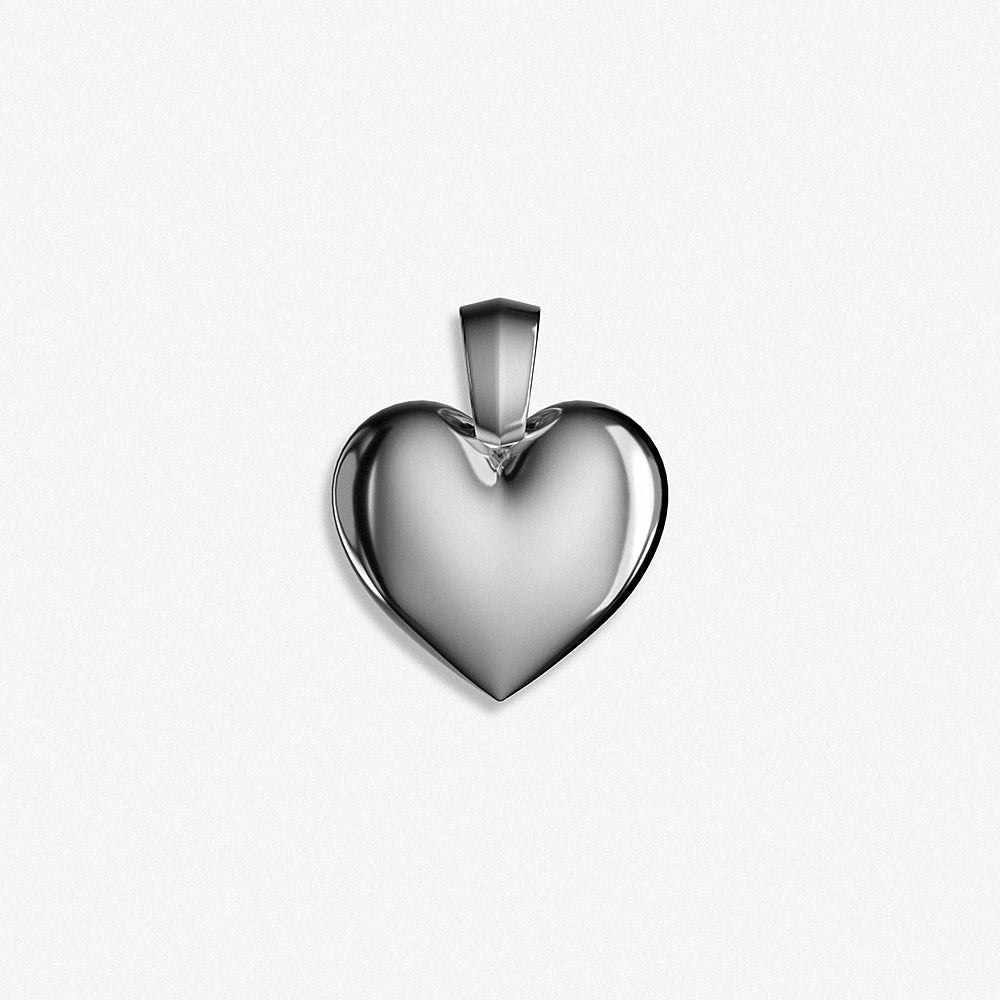 "Chunky Heart" Pendant / 925 Sterling Silver