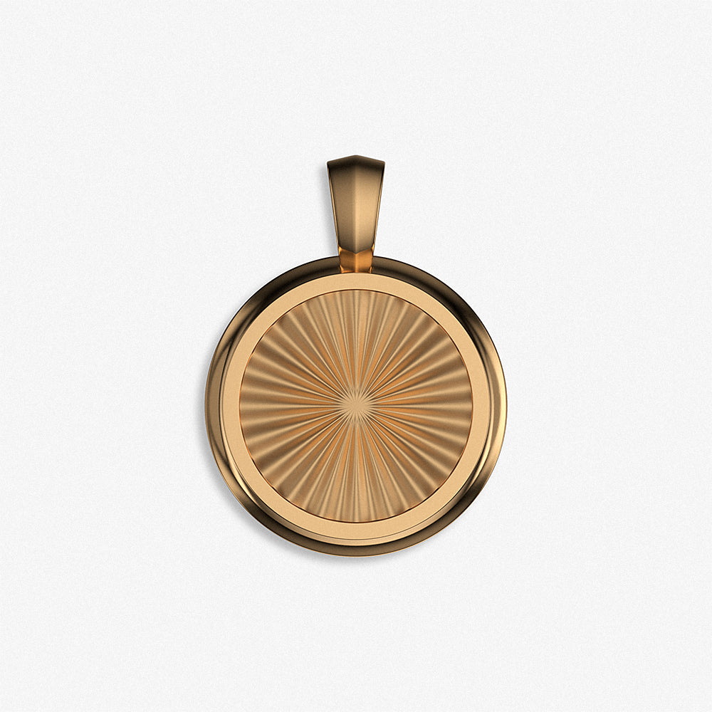 "Sunray Coin Medallion" Pendant / 925 Sterling Silver