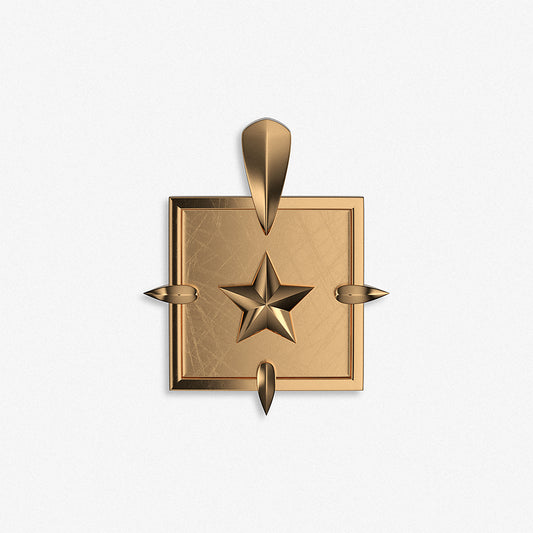 "Star Square Medallion" Pendant / 925 Sterling Silver