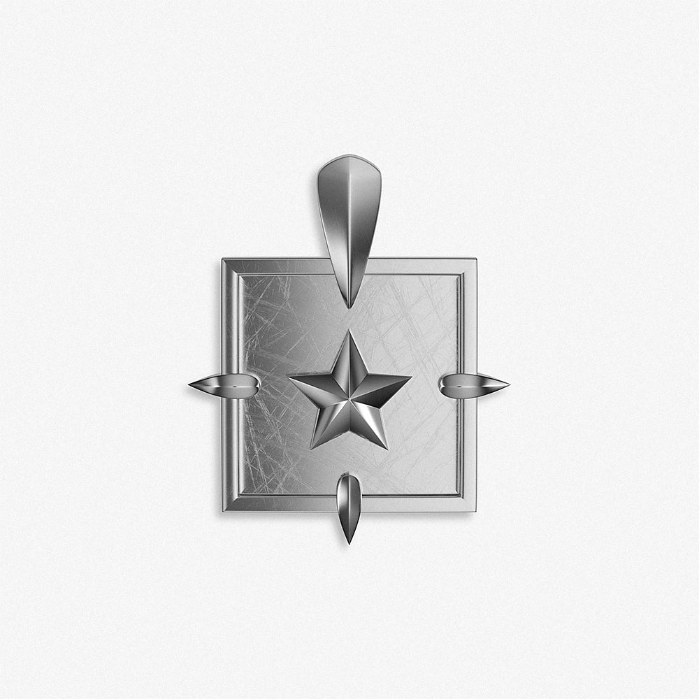 "Star Square Medallion" Pendant / 925 Sterling Silver