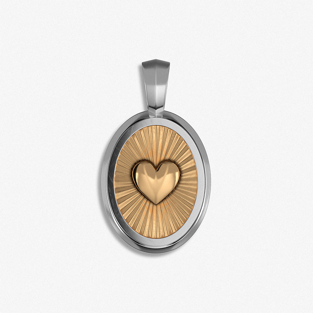 "Oval Heart Medallion" Pendant / 925 Sterling Silver