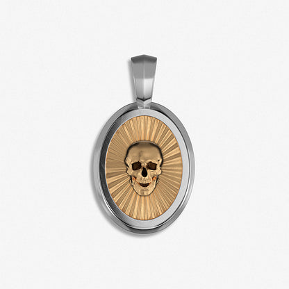 "Oval Skull Medallion" Pendant / 925 Sterling Silver