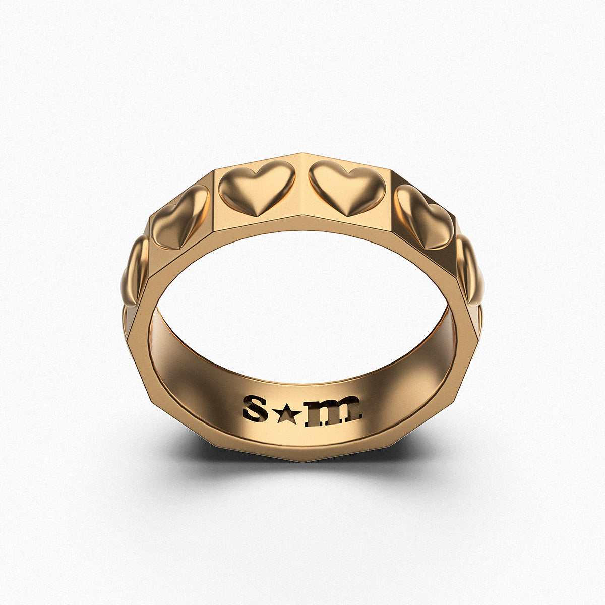 Geometric Heart Ring / 925 Sterling Silver