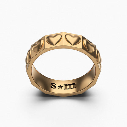 Geometric Heart Ring / 925 Sterling Silver