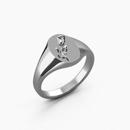 "Rose" Signet Ring / 925 Sterling Silver